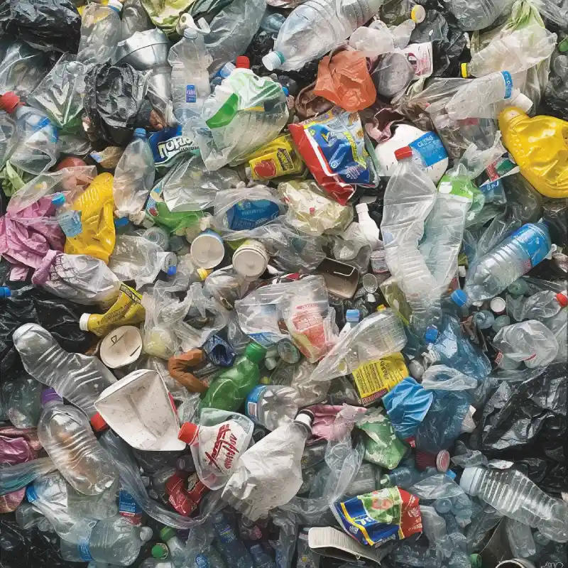 image d'une pile de déchets plastique, notamment des pot de yaourt pour le recyclage